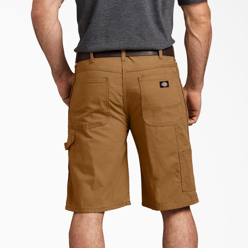 Brown Men's Dickies Relaxed Fit Duck Carpenter Shorts | VKW904617