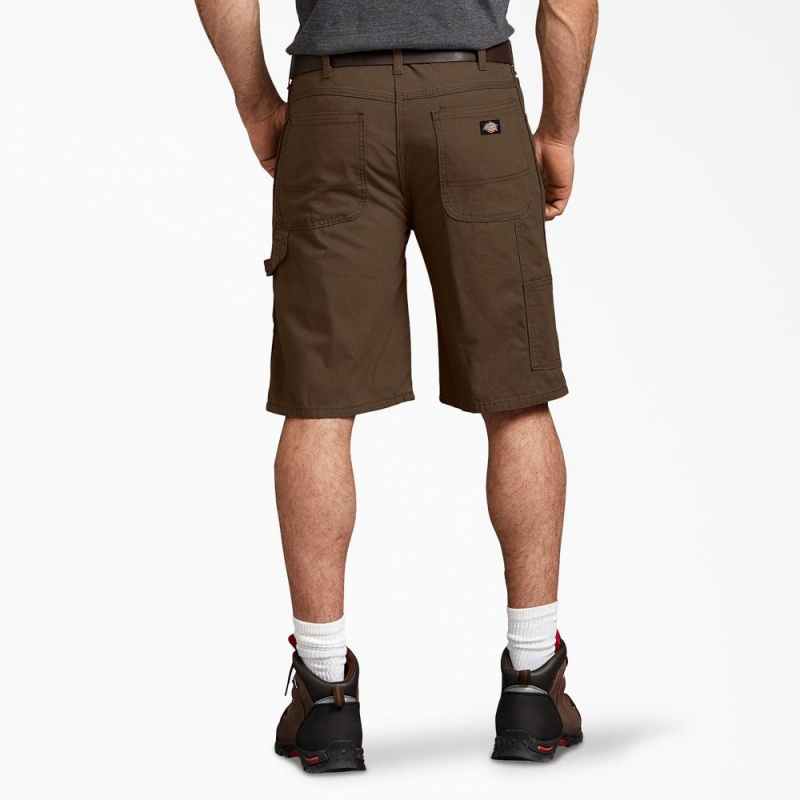 Brown Men's Dickies Relaxed Fit Duck Carpenter Shorts | CJL609157