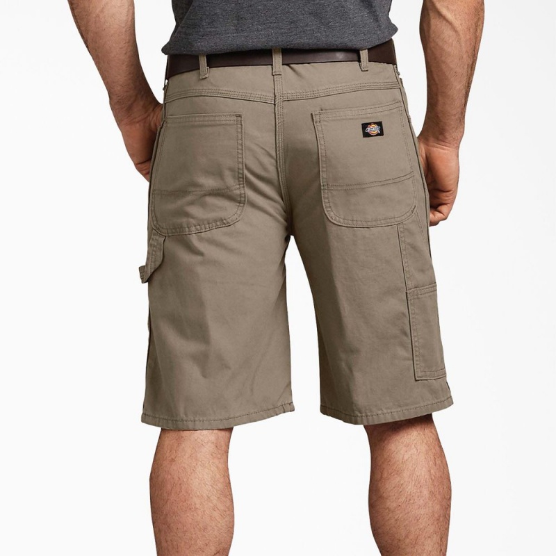 Brown Men's Dickies Relaxed Fit Duck Carpenter Shorts | BOU538162