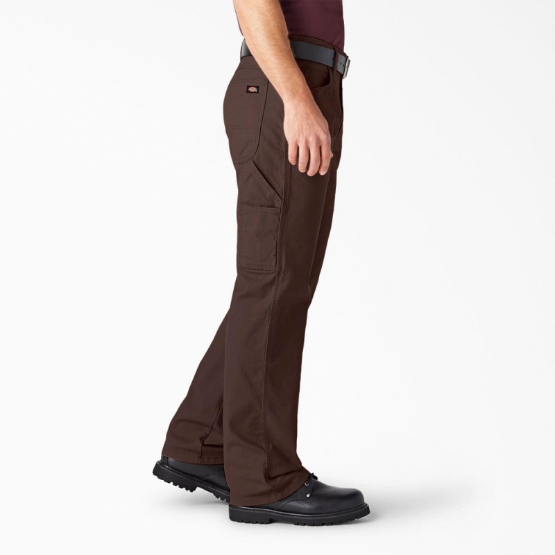 Brown Men's Dickies Relaxed Fit Heavyweight Duck Carpenter Pants | ZAD685274