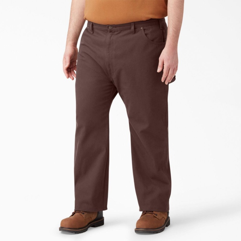 Brown Men's Dickies Relaxed Fit Heavyweight Duck Carpenter Pants | ZAD685274