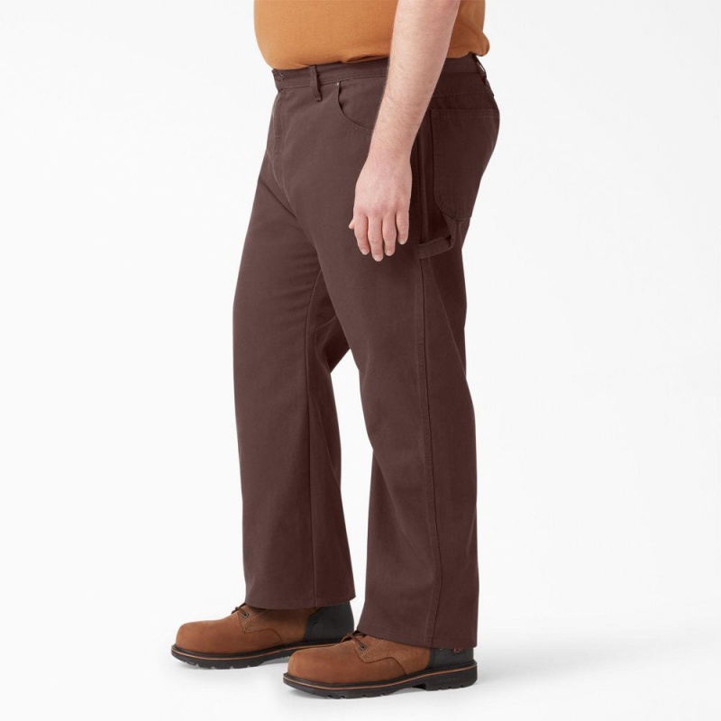 Brown Men's Dickies Relaxed Fit Heavyweight Duck Carpenter Pants | ZAD685274