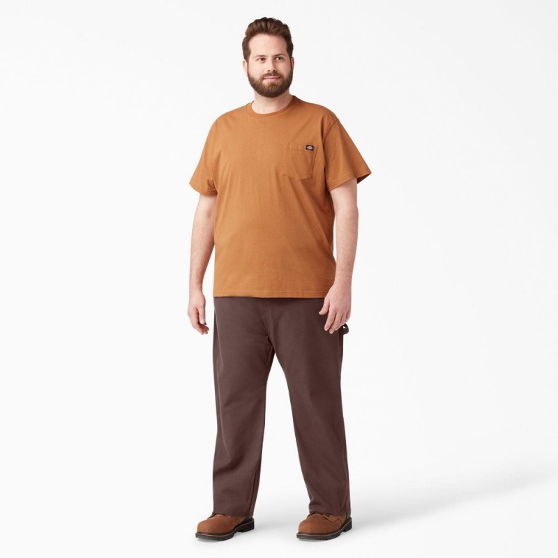 Brown Men's Dickies Relaxed Fit Heavyweight Duck Carpenter Pants | ZAD685274