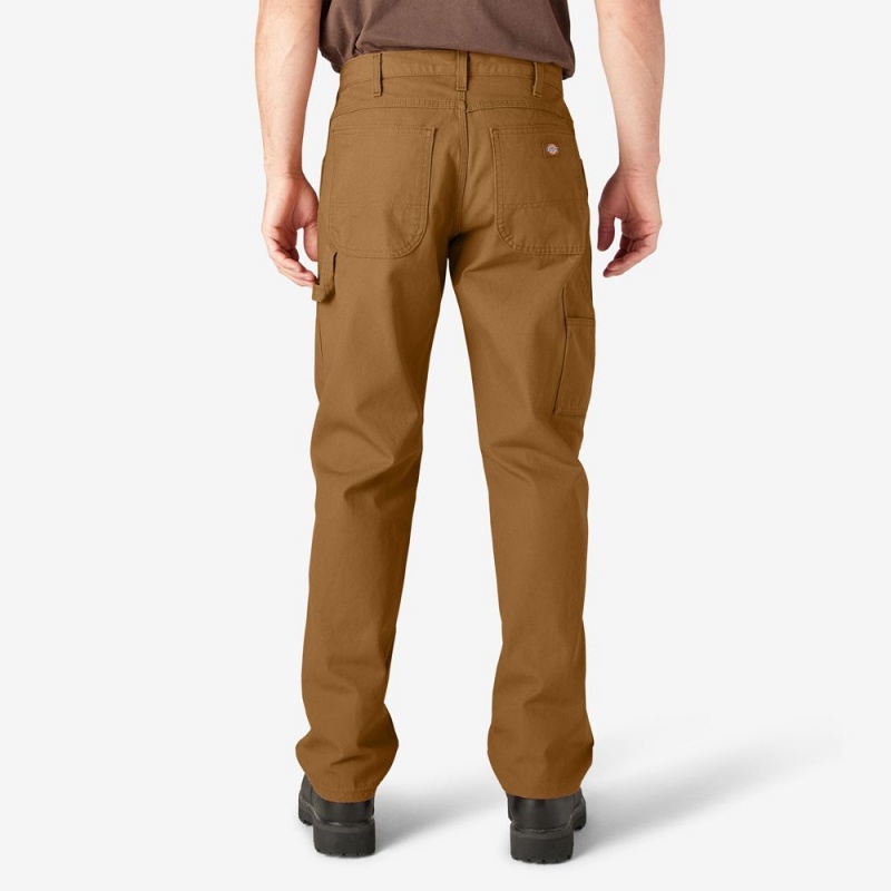 Brown Men's Dickies Relaxed Fit Heavyweight Duck Carpenter Pants | MZL520918