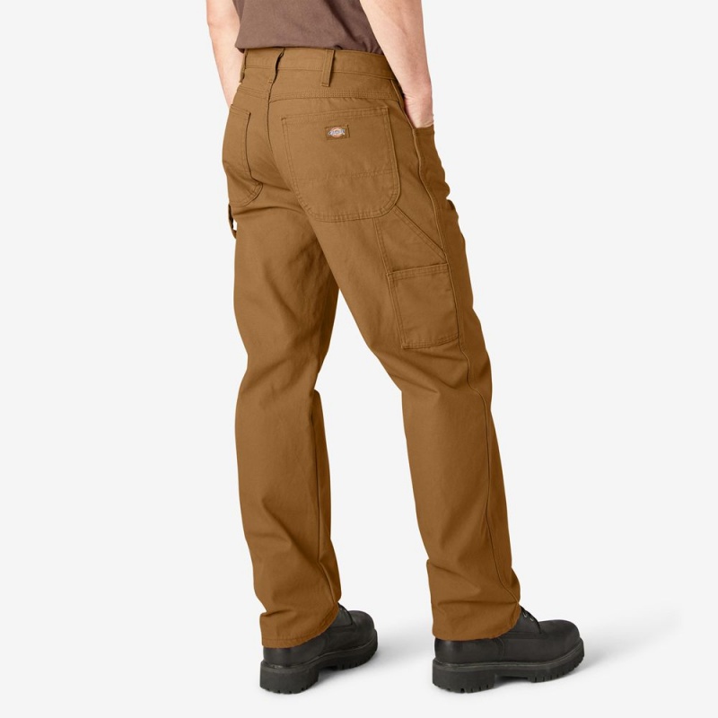 Brown Men's Dickies Relaxed Fit Heavyweight Duck Carpenter Pants | MZL520918