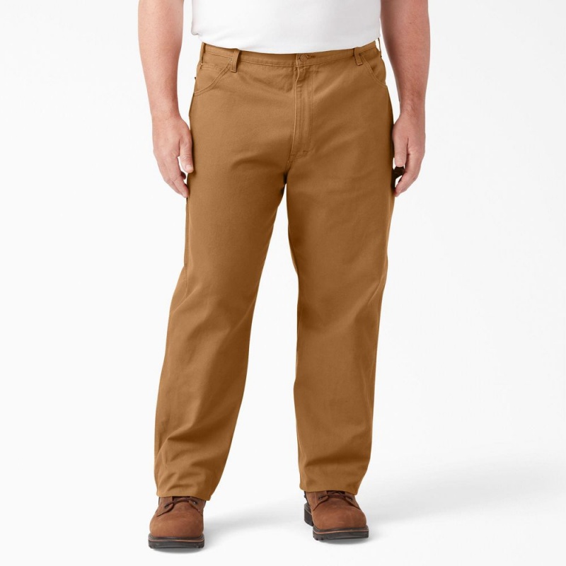 Brown Men's Dickies Relaxed Fit Heavyweight Duck Carpenter Pants | MZL520918