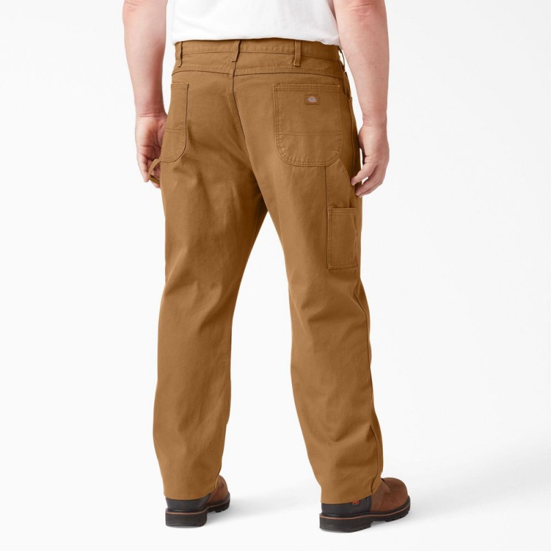 Brown Men's Dickies Relaxed Fit Heavyweight Duck Carpenter Pants | MZL520918