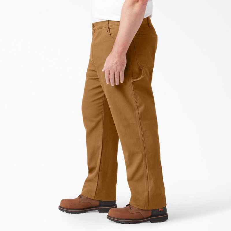 Brown Men's Dickies Relaxed Fit Heavyweight Duck Carpenter Pants | MZL520918