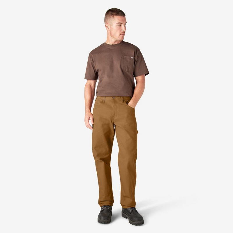 Brown Men's Dickies Relaxed Fit Heavyweight Duck Carpenter Pants | MZL520918