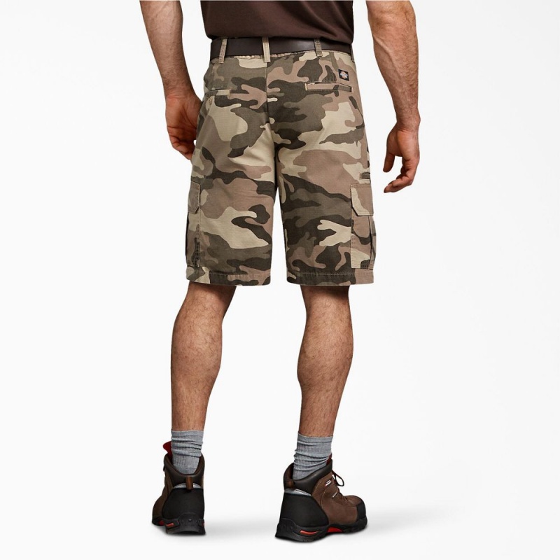 Brown Men's Dickies Relaxed Fit Ripstop Cargo Shorts | VIQ314260