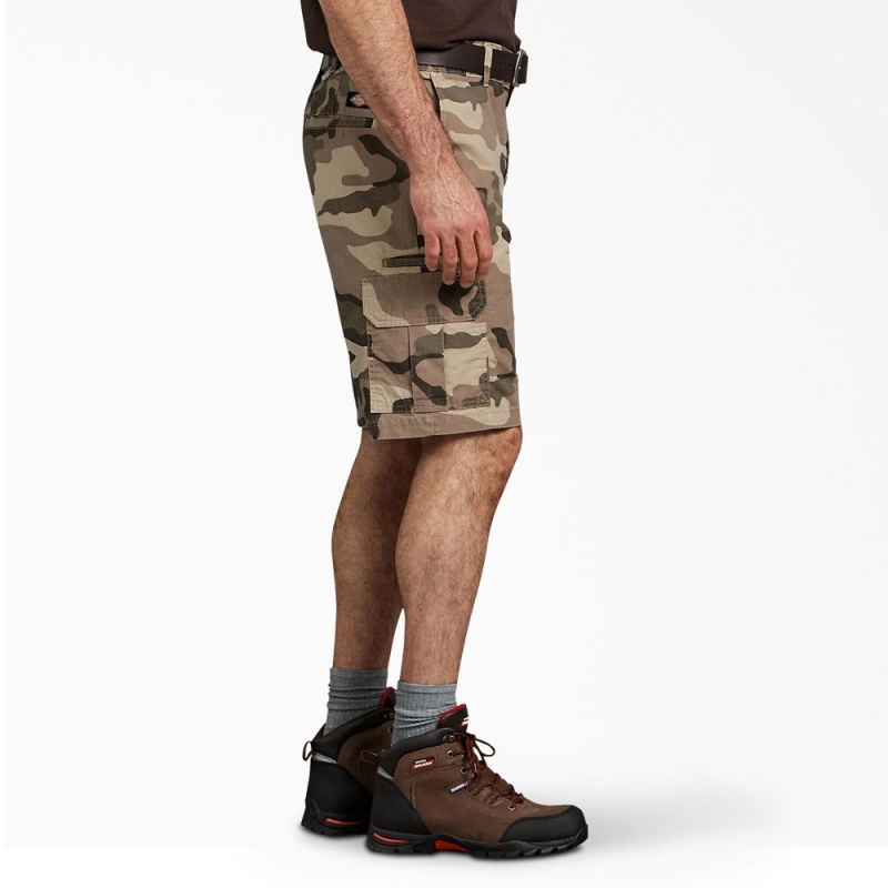 Brown Men's Dickies Relaxed Fit Ripstop Cargo Shorts | VIQ314260