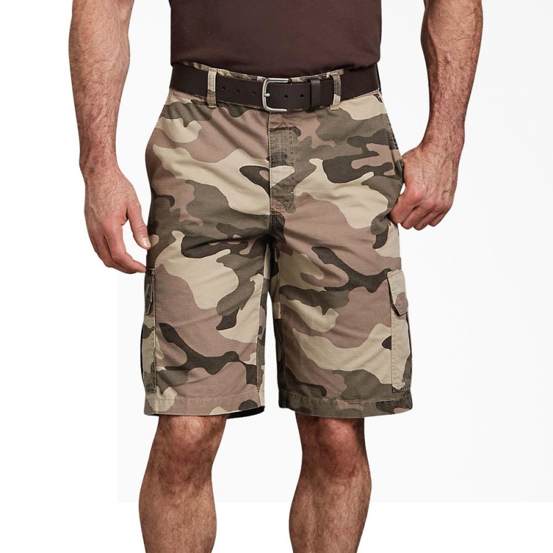 Brown Men's Dickies Relaxed Fit Ripstop Cargo Shorts | VIQ314260