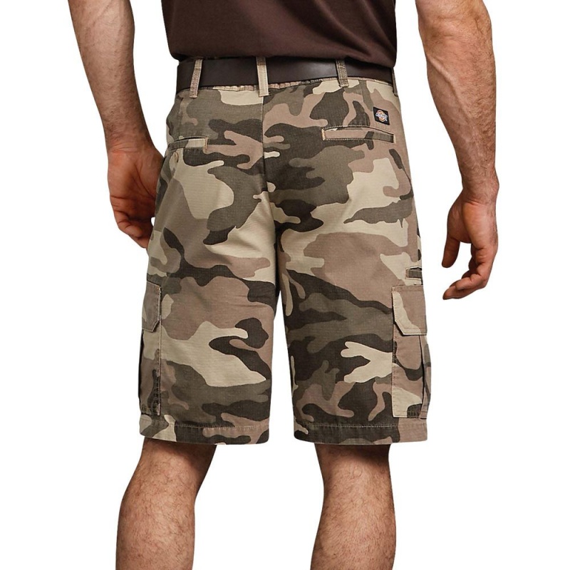 Brown Men's Dickies Relaxed Fit Ripstop Cargo Shorts | VIQ314260