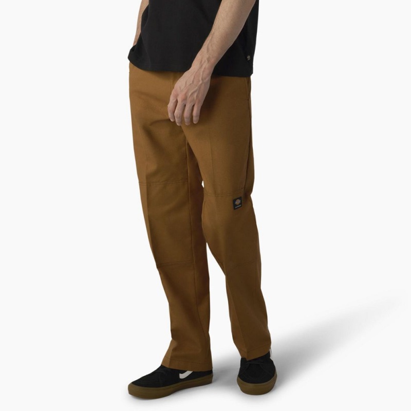 Brown Men's Dickies Skateboarding Regular Fit Double Knee Pants | LOI317604