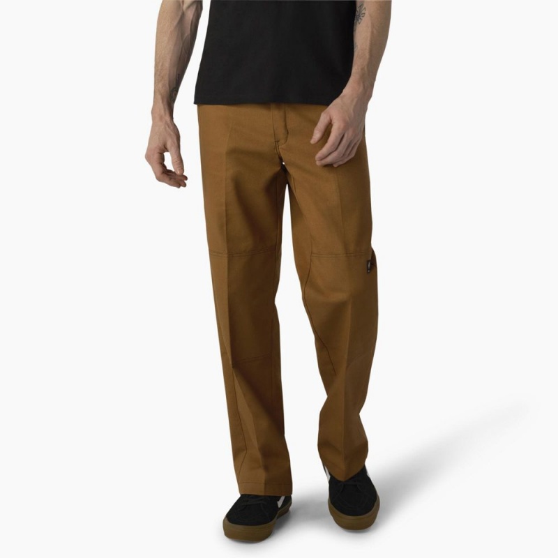 Brown Men's Dickies Skateboarding Regular Fit Double Knee Pants | LOI317604