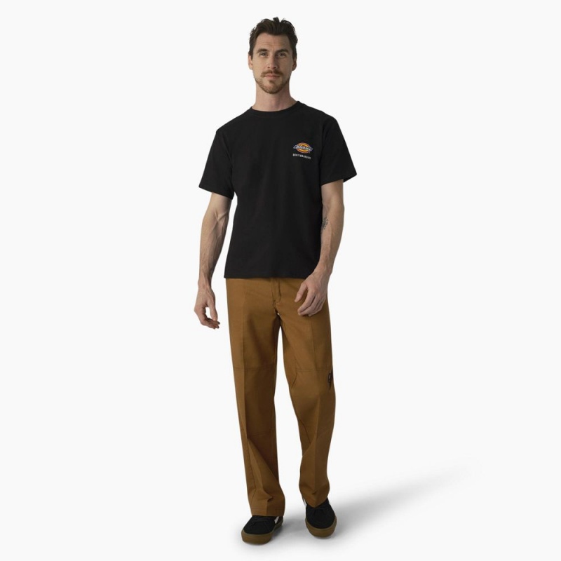 Brown Men's Dickies Skateboarding Regular Fit Double Knee Pants | LOI317604