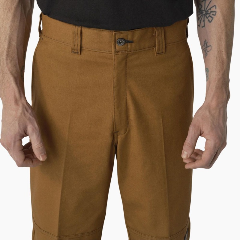 Brown Men's Dickies Skateboarding Regular Fit Double Knee Pants | LOI317604