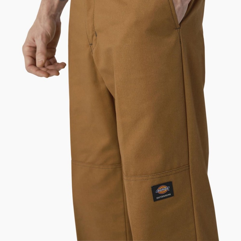 Brown Men's Dickies Skateboarding Regular Fit Double Knee Pants | LOI317604