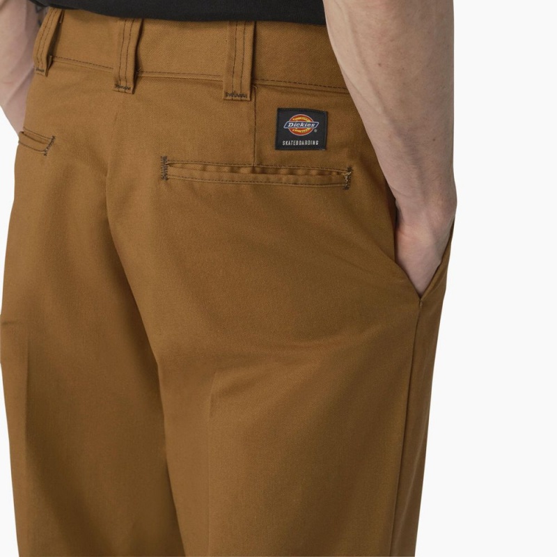 Brown Men's Dickies Skateboarding Regular Fit Double Knee Pants | LOI317604