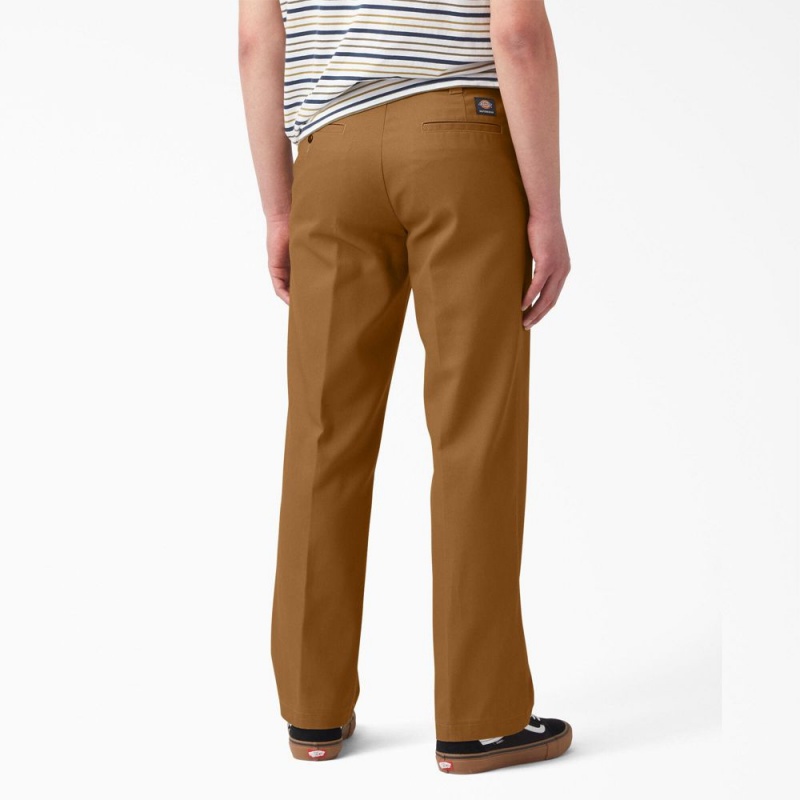 Brown Men's Dickies Skateboarding Regular Fit Twill Pants | BVU730862