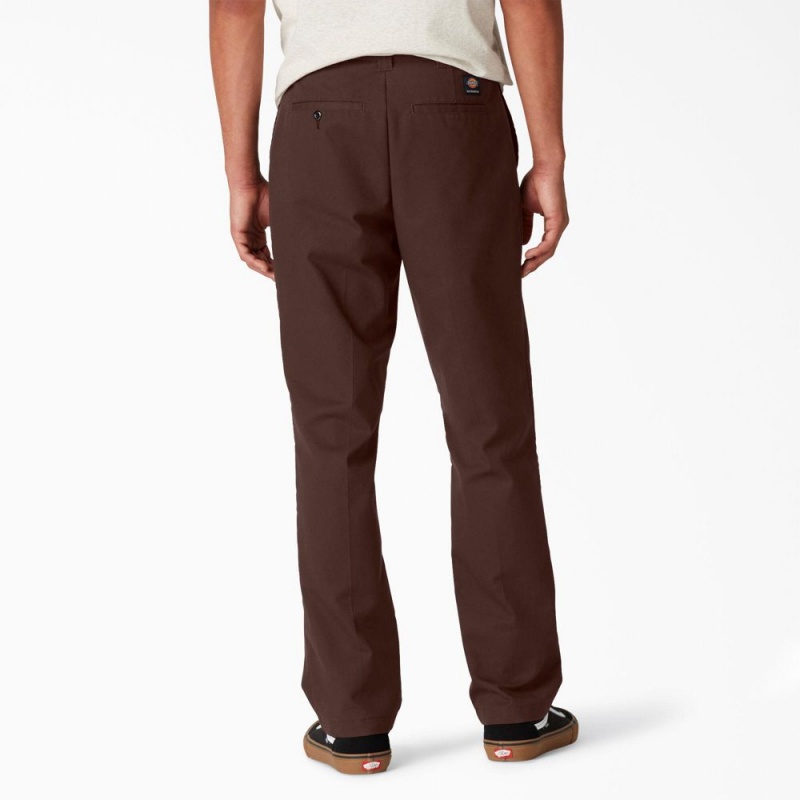 Brown Men's Dickies Skateboarding Slim Fit Pants | VTA349250