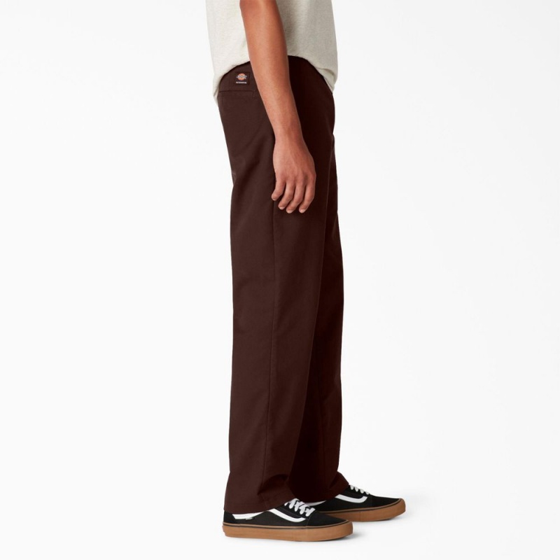 Brown Men's Dickies Skateboarding Slim Fit Pants | VTA349250