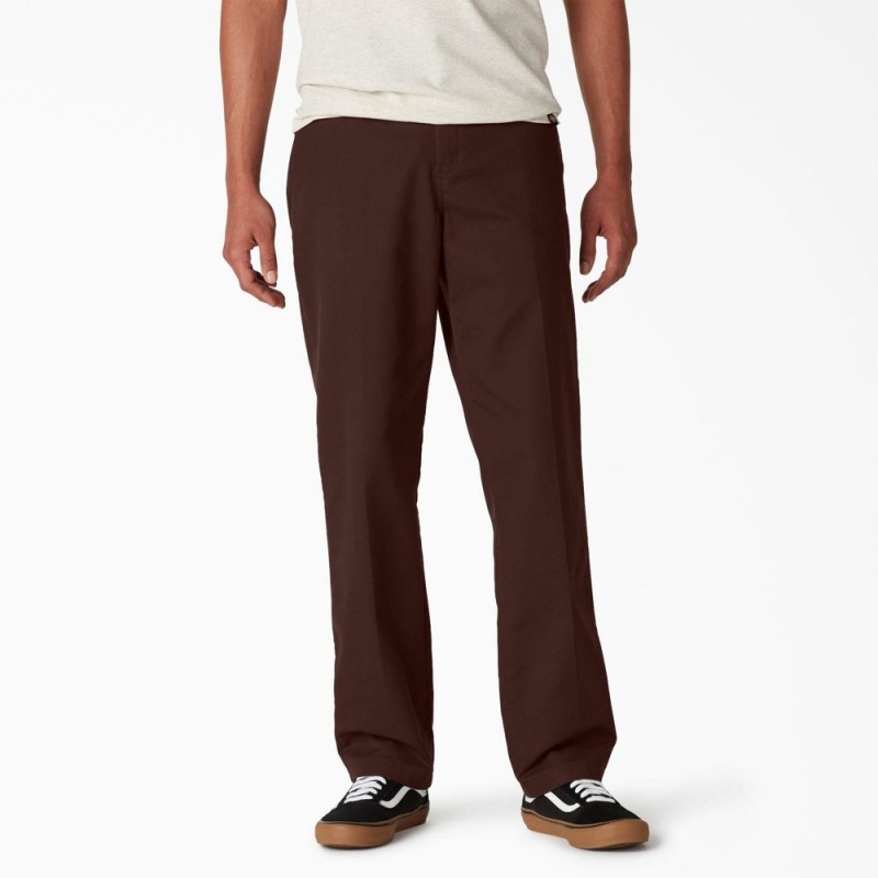 Brown Men\'s Dickies Skateboarding Slim Fit Pants | VTA349250