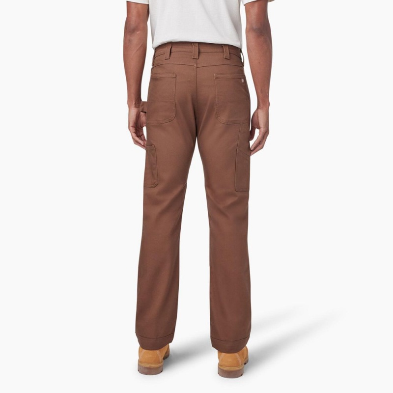 Brown Men's Dickies Slim Fit Duck Canvas Double Knee Pants | PLK154230