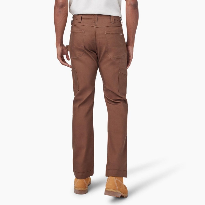 Brown Men's Dickies Slim Fit Duck Canvas Double Knee Pants | PLK154230