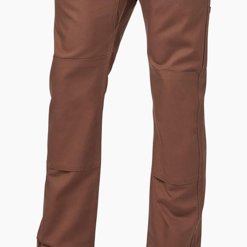 Brown Men's Dickies Slim Fit Duck Canvas Double Knee Pants | PLK154230