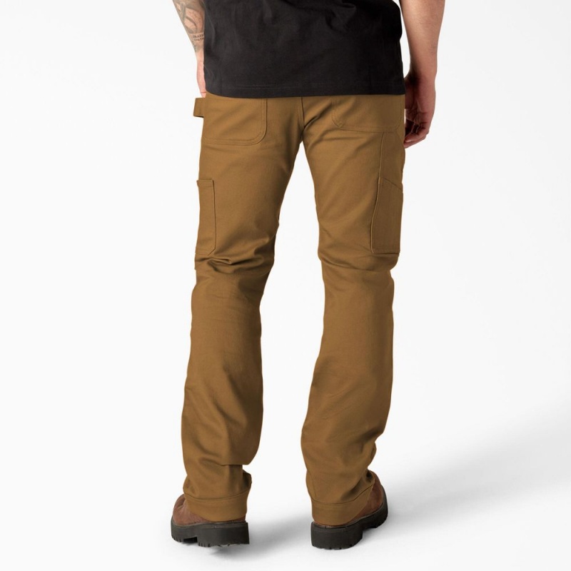 Brown Men's Dickies Slim Fit Duck Canvas Double Knee Pants | SNT093745