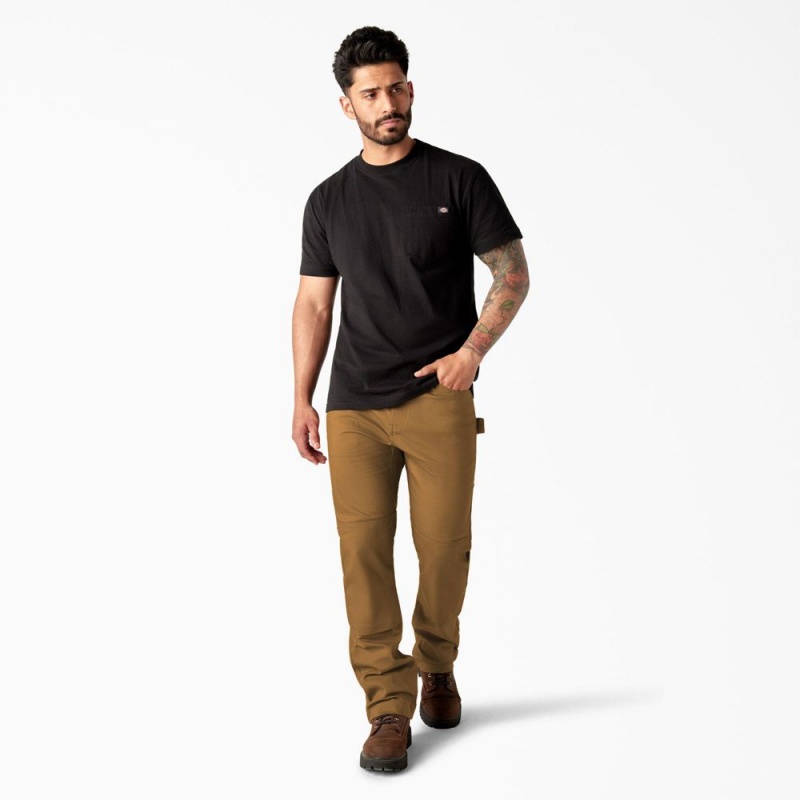 Brown Men's Dickies Slim Fit Duck Canvas Double Knee Pants | SNT093745