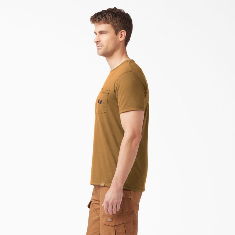 Brown Men's Dickies Traeger x Pocket T-Shirt | OMS362809