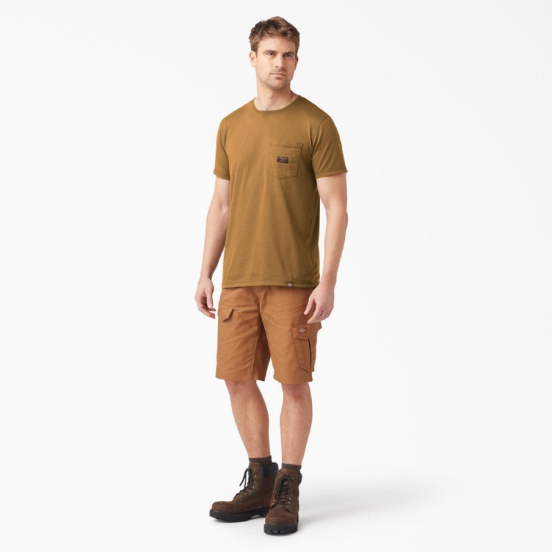 Brown Men's Dickies Traeger x Pocket T-Shirt | OMS362809