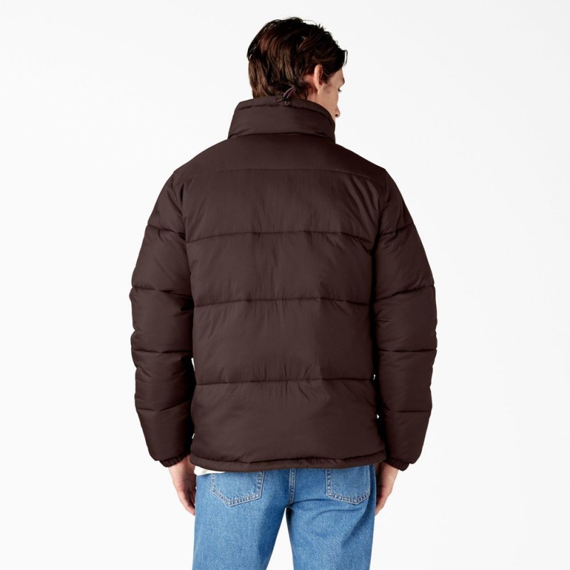 Brown Men's Dickies Waldenburg Puffer Jacket | EVK983245