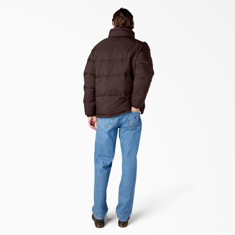 Brown Men's Dickies Waldenburg Puffer Jacket | EVK983245