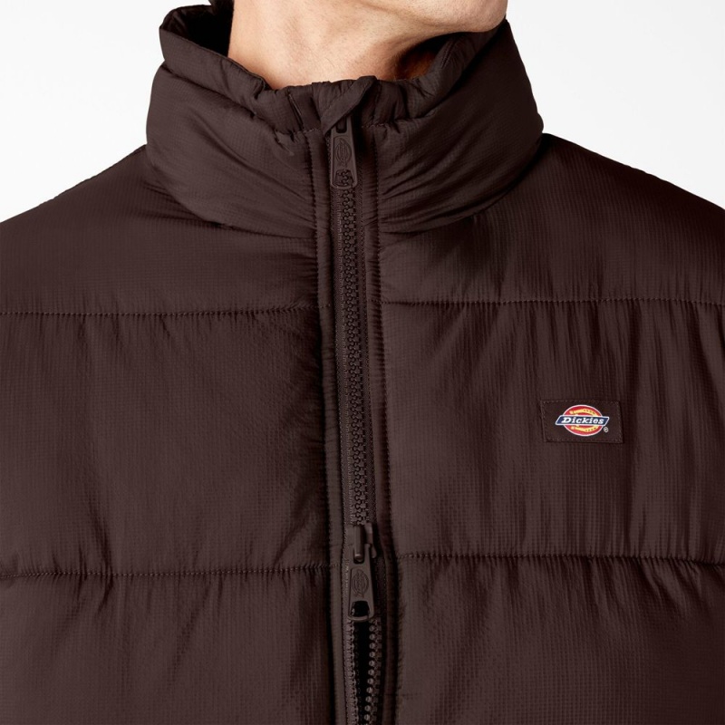 Brown Men's Dickies Waldenburg Puffer Jacket | EVK983245