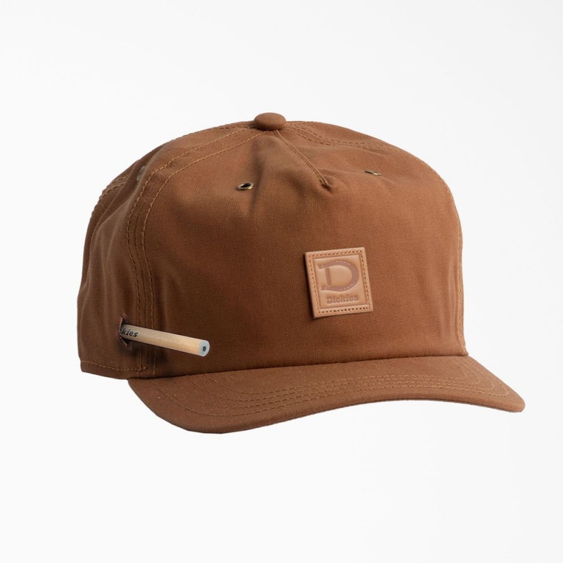 Brown Men\'s Dickies Waxed Canvas Hat | GJH105678