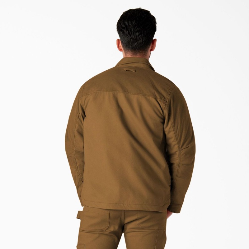 Brown Men's Dickies Waxed Canvas Service Jacket | RFA082976