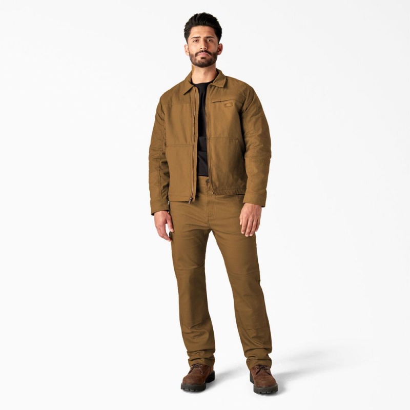 Brown Men's Dickies Waxed Canvas Service Jacket | RFA082976