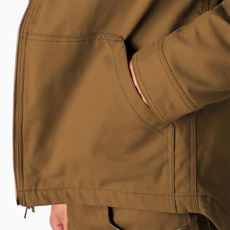 Brown Men's Dickies Waxed Canvas Service Jacket | RFA082976