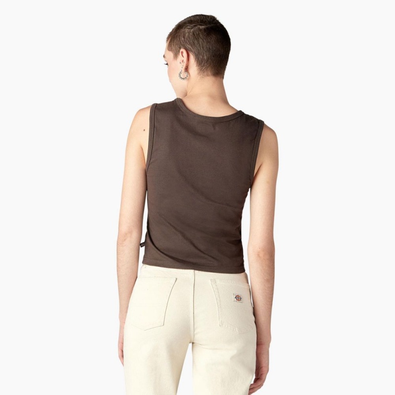 Brown Women's Dickies Graphic Tank Top | TDF654893