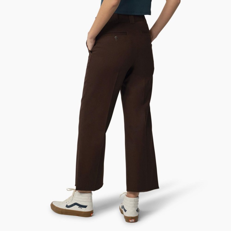 Brown Women's Dickies Regular Fit Cropped Pants | JAG371490