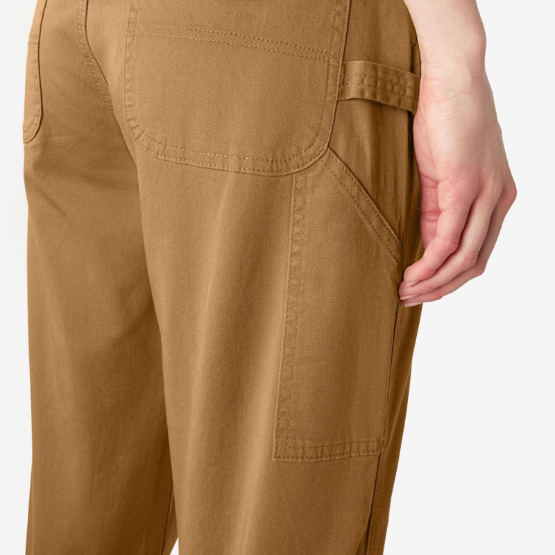 Brown Women's Dickies Relaxed Fit Carpenter Pants | LWA673820