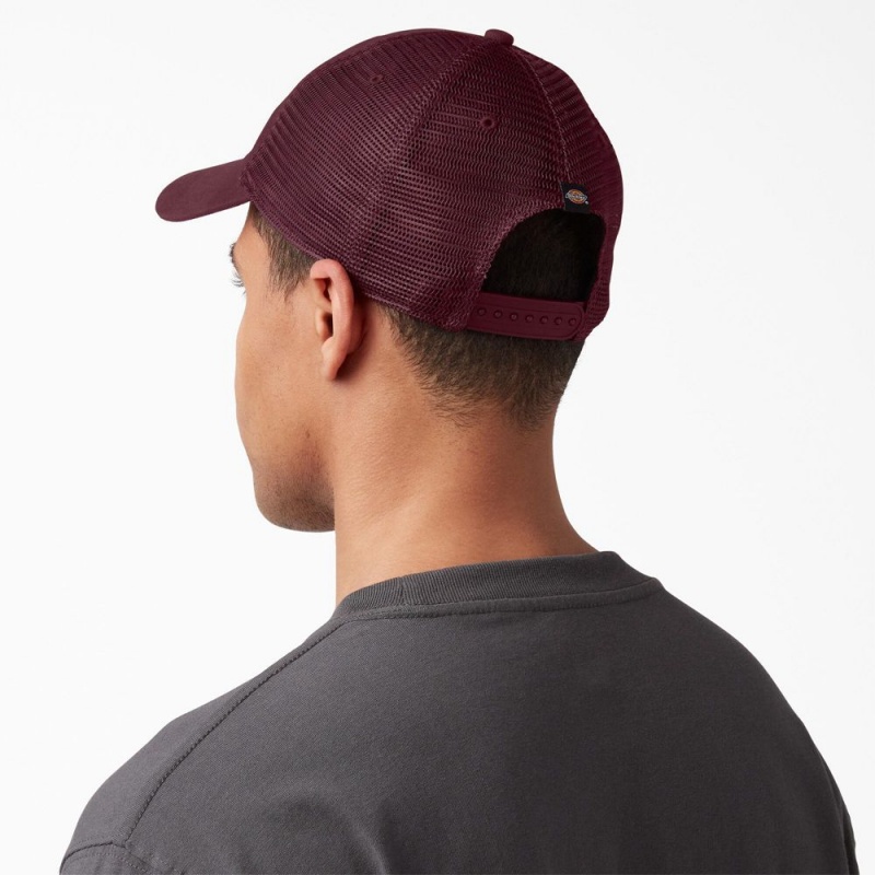 Burgundy Men's Dickies Canvas Trucker Hat | JWP304978