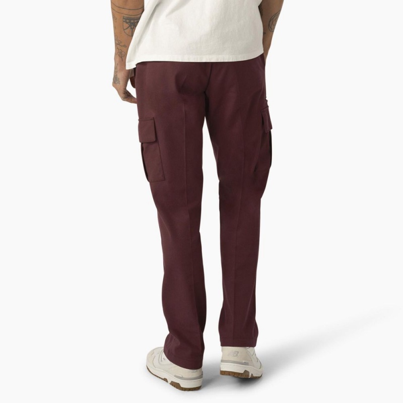 Burgundy Men's Dickies Regular Fit Cargo Pants | SRZ263945