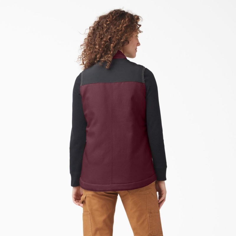 Burgundy Women's Dickies DuraTech Renegade Vest | WYV246973