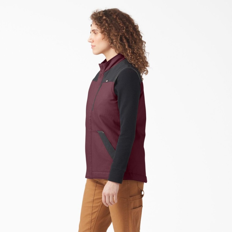 Burgundy Women's Dickies DuraTech Renegade Vest | WYV246973