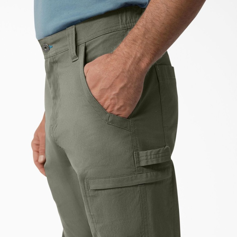 Green Men's Dickies Cooling Regular Fit Ripstop Cargo Pants | NVK437816