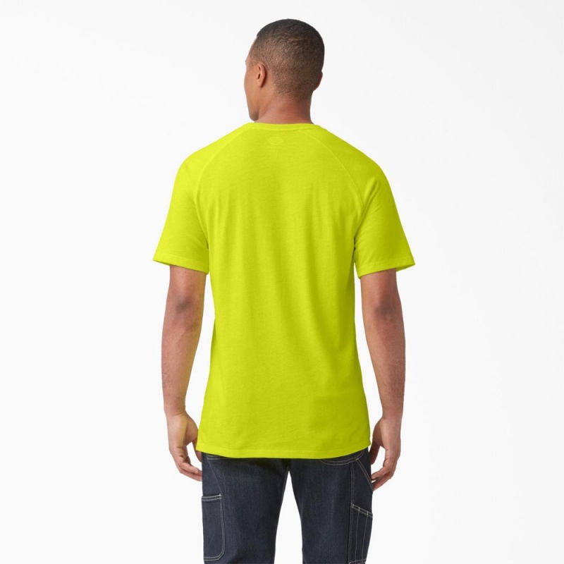 Green Men's Dickies Cooling Short Sleeve Pocket T-Shirt | VKB346217